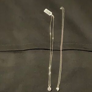 2 faux diamond necklaces